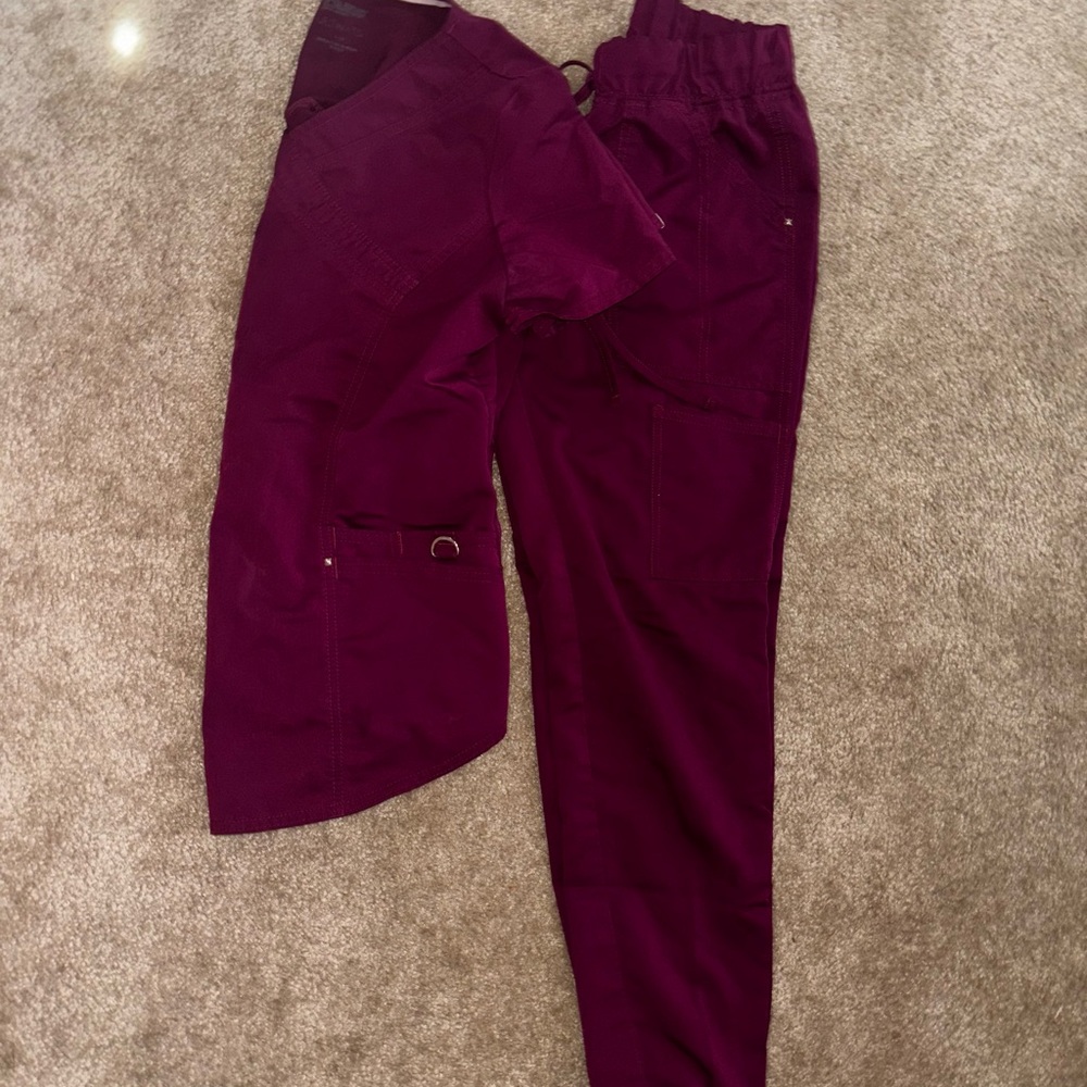 Burgundy Scrub Set